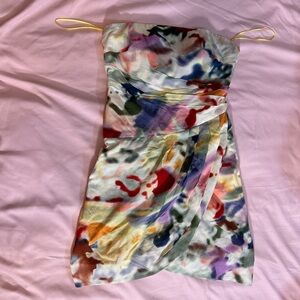 Catherine Malandrino Watercolor Strapless Dress